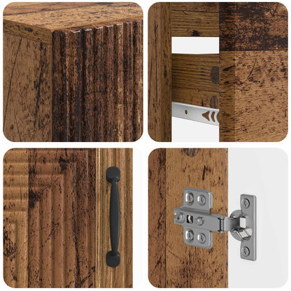 vidaXL 3 Piece Bathroom Cabinet Set HAARLEM Engineered Wood