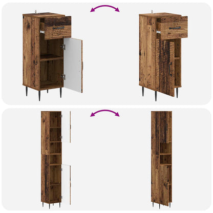 vidaXL 3 Piece Bathroom Cabinet Set HAARLEM Engineered Wood