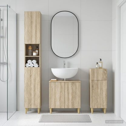 vidaXL 3 Piece Bathroom Cabinet Set DELFT Engineered Wood