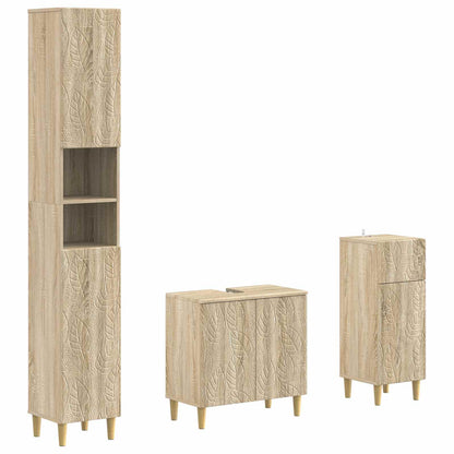 vidaXL 3 Piece Bathroom Cabinet Set DELFT Engineered Wood