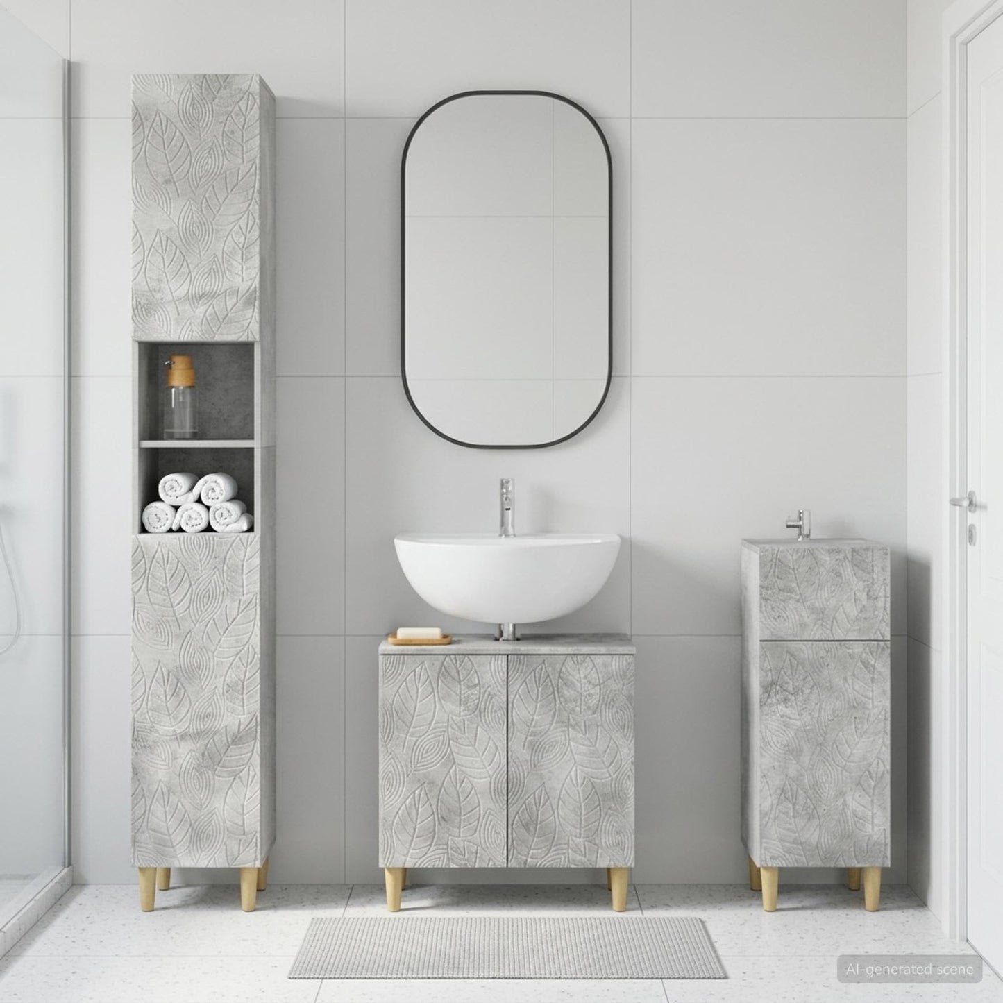 vidaXL 3 Piece Bathroom Cabinet Set DELFT Engineered Wood