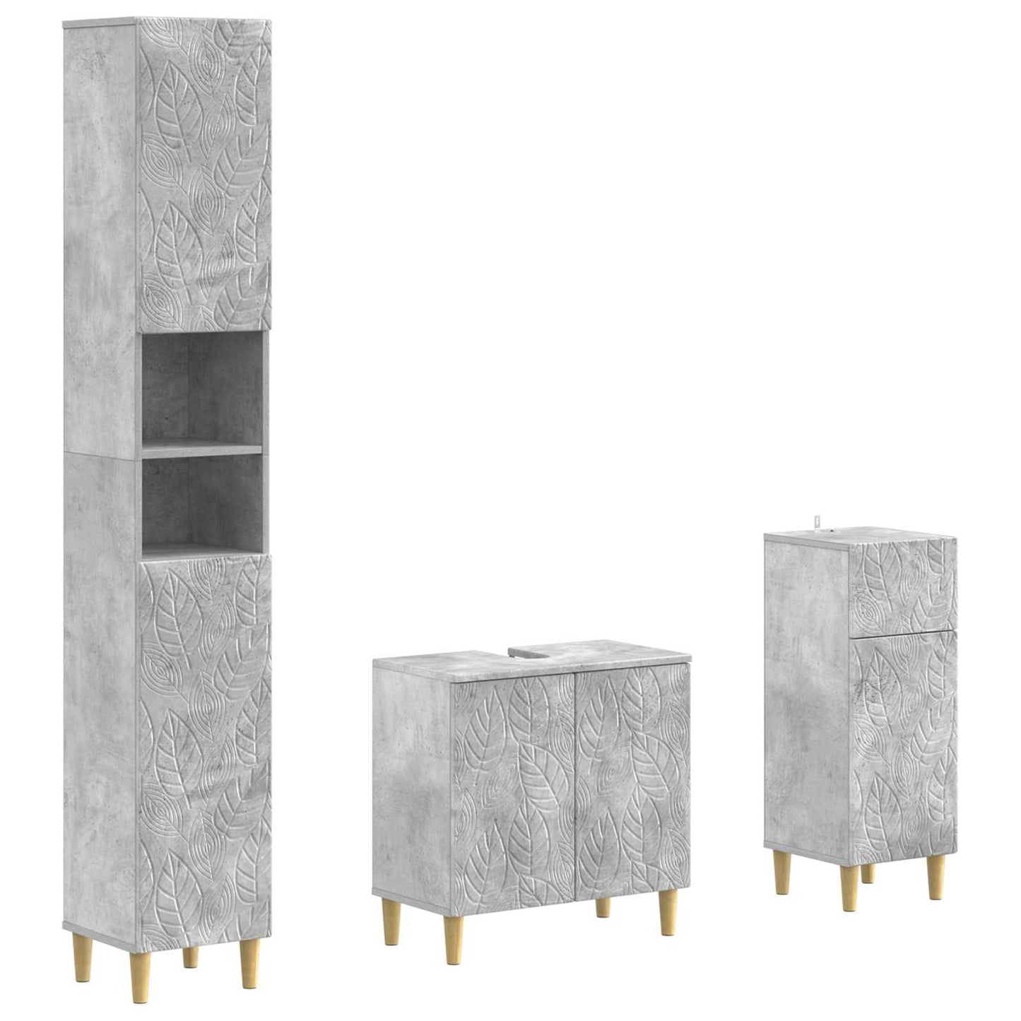 vidaXL 3 Piece Bathroom Cabinet Set DELFT Engineered Wood