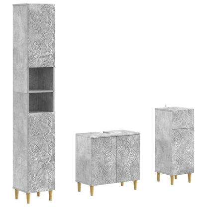 vidaXL 3 Piece Bathroom Cabinet Set DELFT Engineered Wood