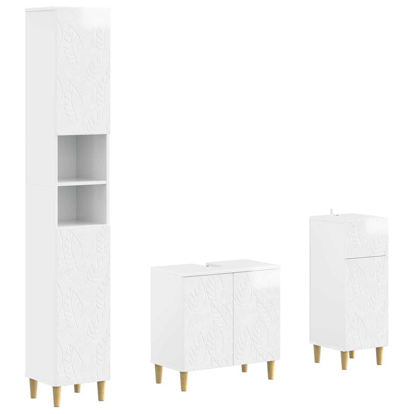 vidaXL 3 Piece Bathroom Cabinet Set DELFT Engineered Wood