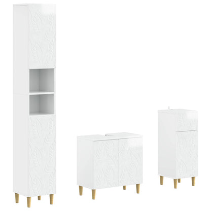 vidaXL 3 Piece Bathroom Cabinet Set DELFT Engineered Wood