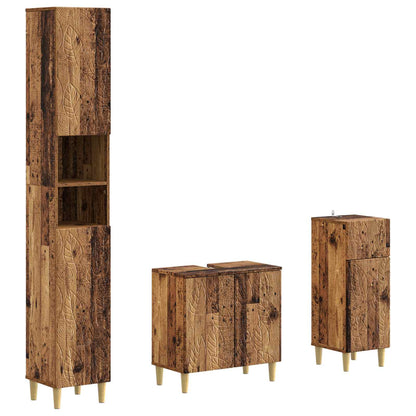 vidaXL 3 Piece Bathroom Cabinet Set DELFT Engineered Wood