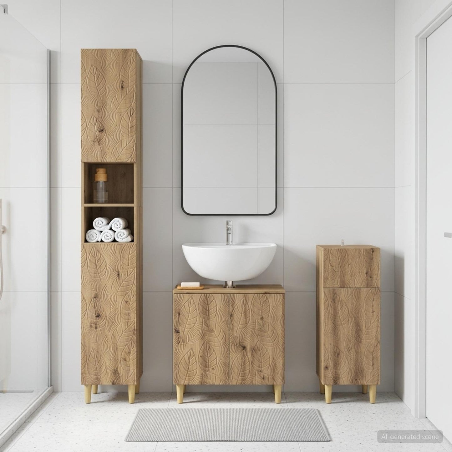 vidaXL 3 Piece Bathroom Cabinet Set DELFT Engineered Wood
