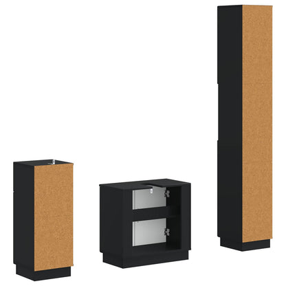 vidaXL 3 Piece Bathroom Cabinet Set HOORN Engineered Wood