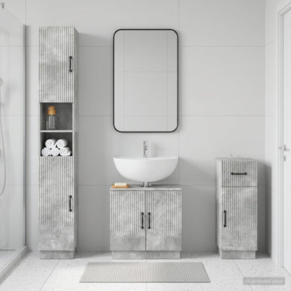vidaXL 3 Piece Bathroom Cabinet Set HOORN Engineered Wood