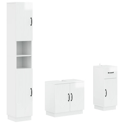 vidaXL 3 Piece Bathroom Cabinet Set HOORN Engineered Wood