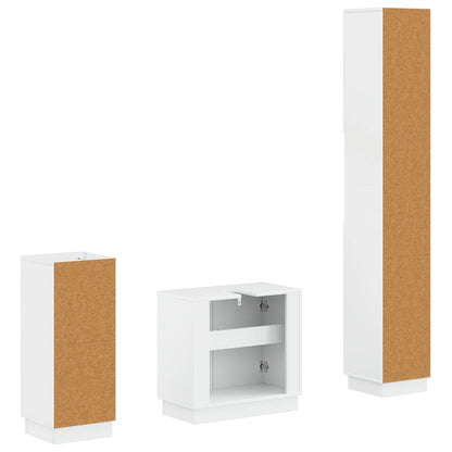 vidaXL 3 Piece Bathroom Cabinet Set HOORN Engineered Wood