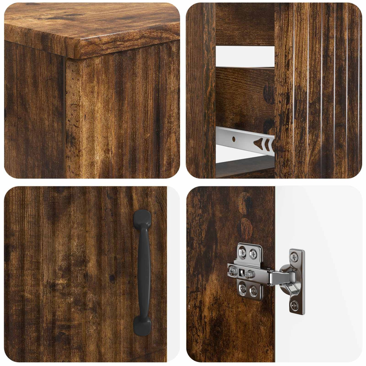 vidaXL 3 Piece Bathroom Cabinet Set HOORN Engineered Wood