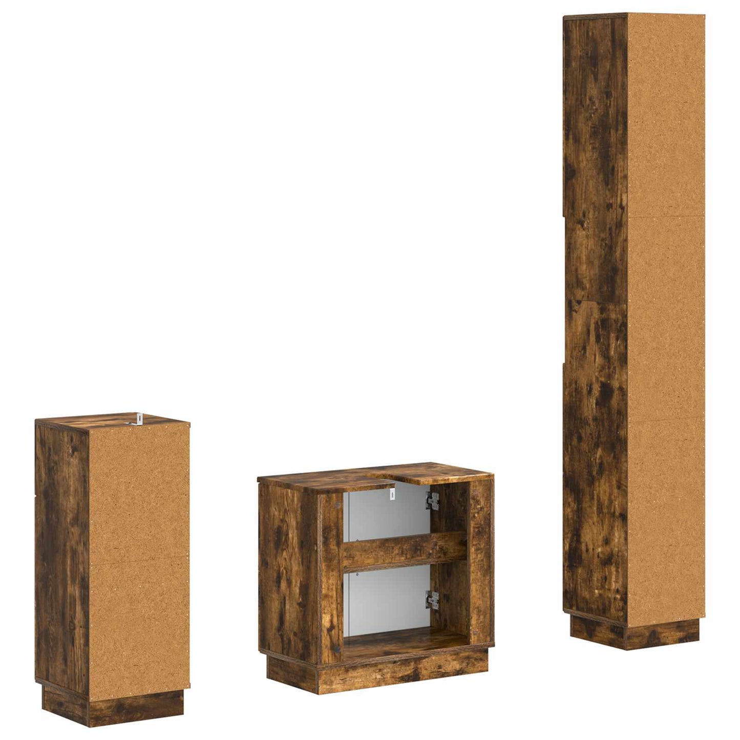 vidaXL 3 Piece Bathroom Cabinet Set HOORN Engineered Wood