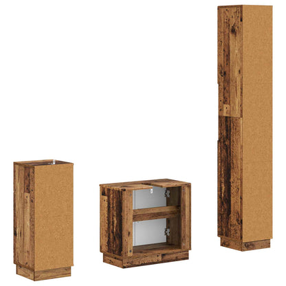 vidaXL 3 Piece Bathroom Cabinet Set HOORN Engineered Wood