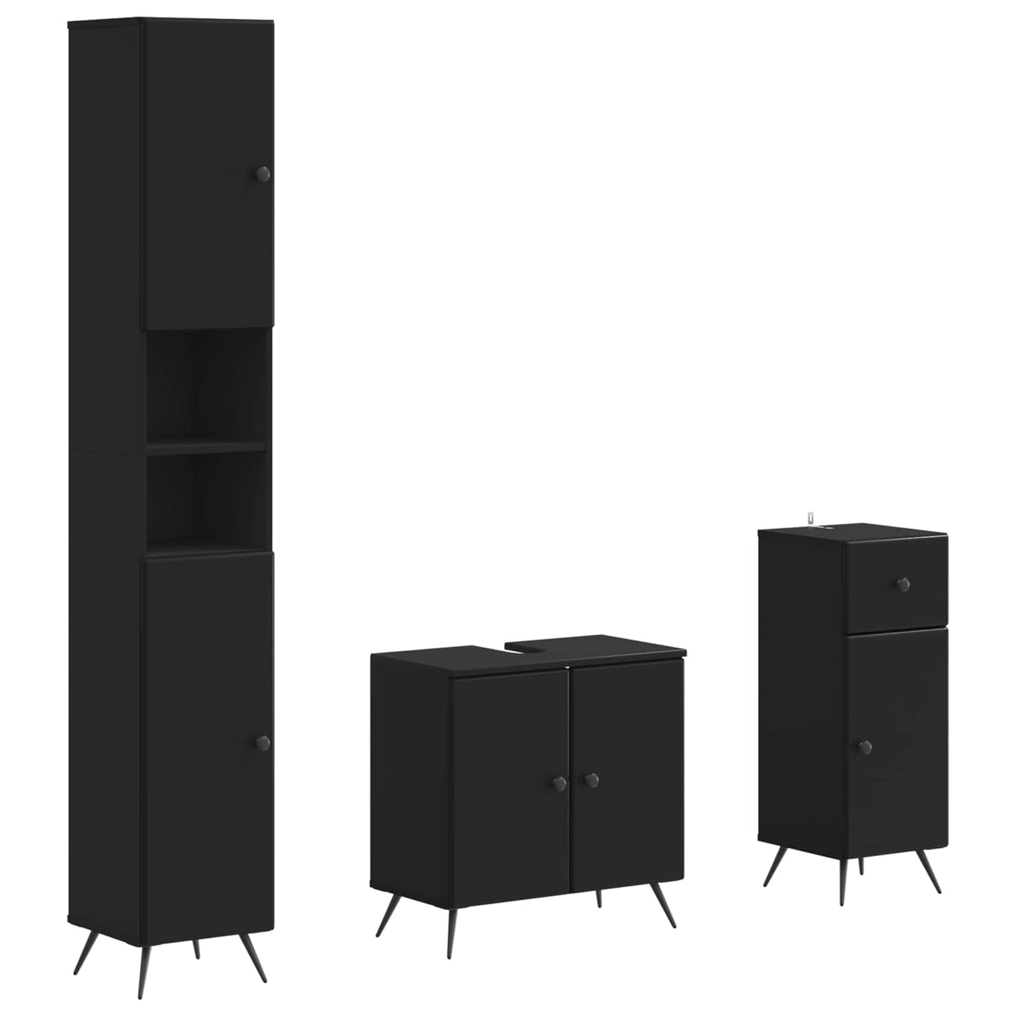 vidaXL 3 Piece Bathroom Cabinet Set BREDA Engineered Wood