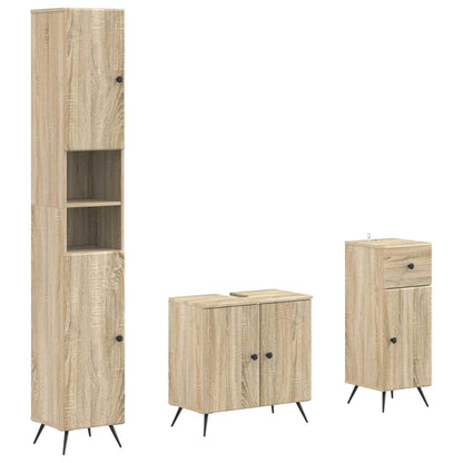 vidaXL 3 Piece Bathroom Cabinet Set BREDA Engineered Wood