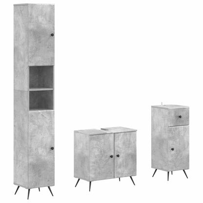 vidaXL 3 Piece Bathroom Cabinet Set BREDA Engineered Wood