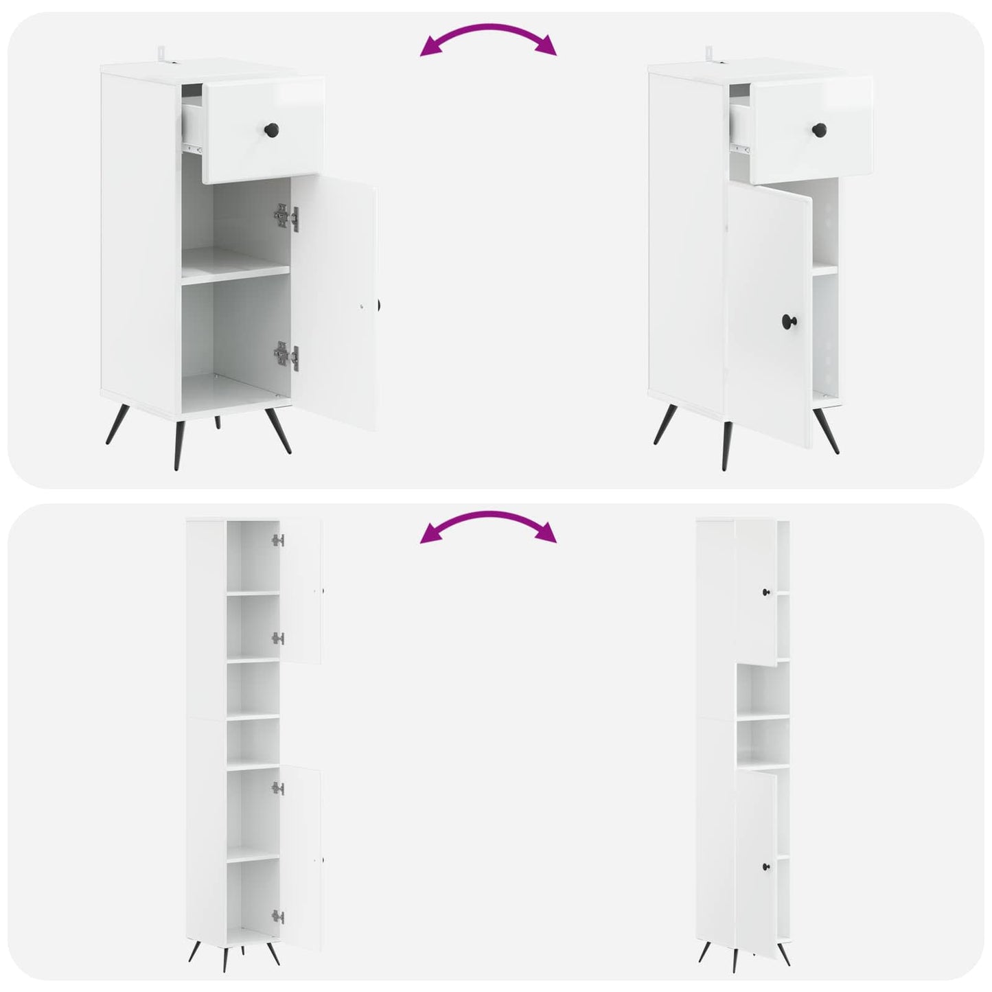 vidaXL 3 Piece Bathroom Cabinet Set BREDA Engineered Wood