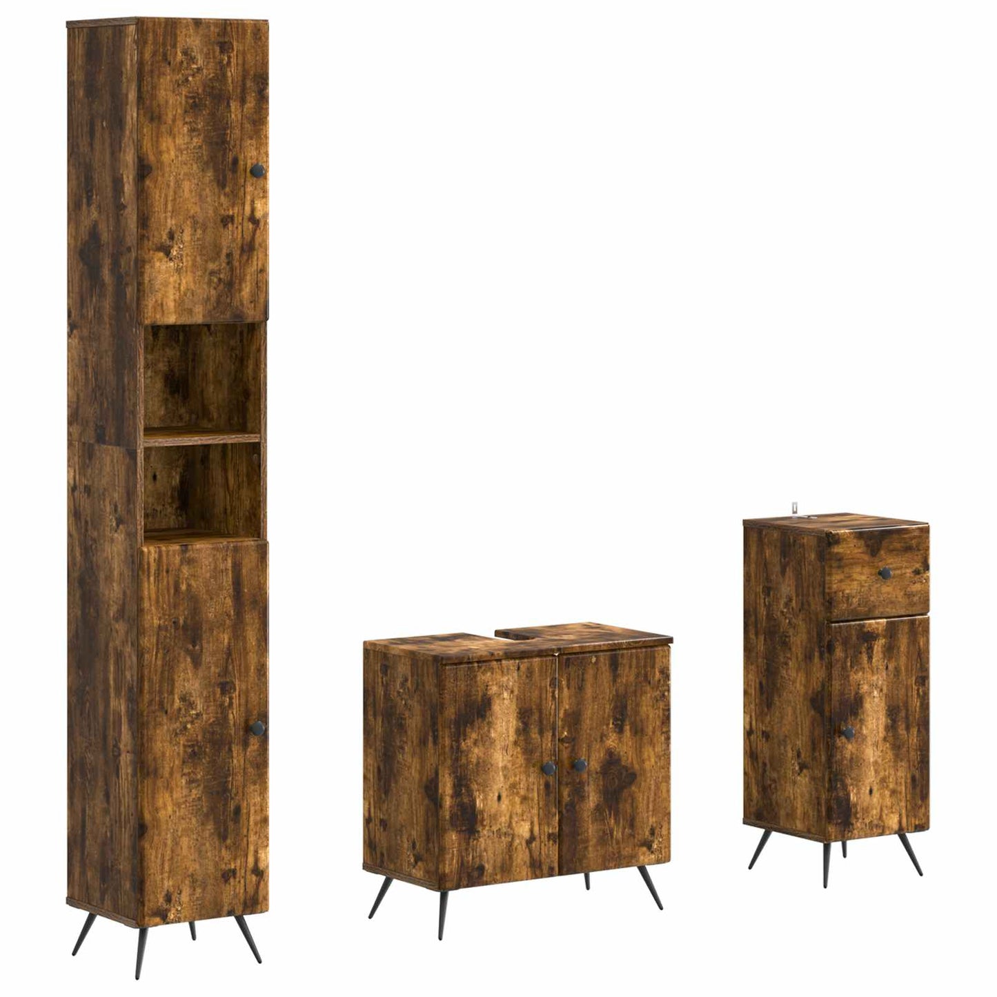 vidaXL 3 Piece Bathroom Cabinet Set BREDA Engineered Wood