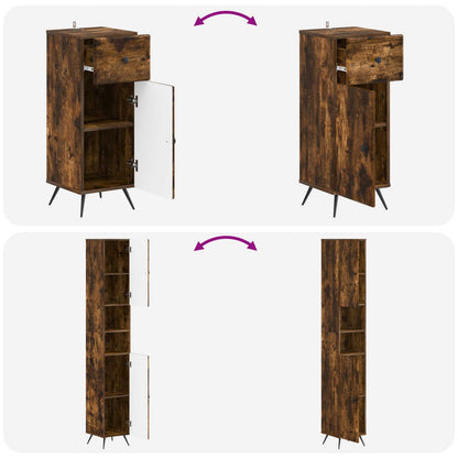 vidaXL 3 Piece Bathroom Cabinet Set BREDA Engineered Wood
