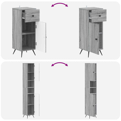 vidaXL 3 Piece Bathroom Cabinet Set BREDA Engineered Wood