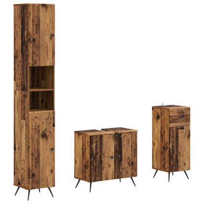 vidaXL 3 Piece Bathroom Cabinet Set BREDA Engineered Wood