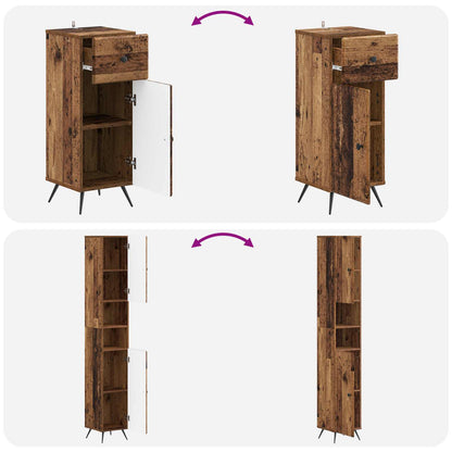 vidaXL 3 Piece Bathroom Cabinet Set BREDA Engineered Wood
