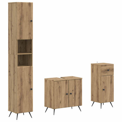 vidaXL 3 Piece Bathroom Cabinet Set BREDA Engineered Wood