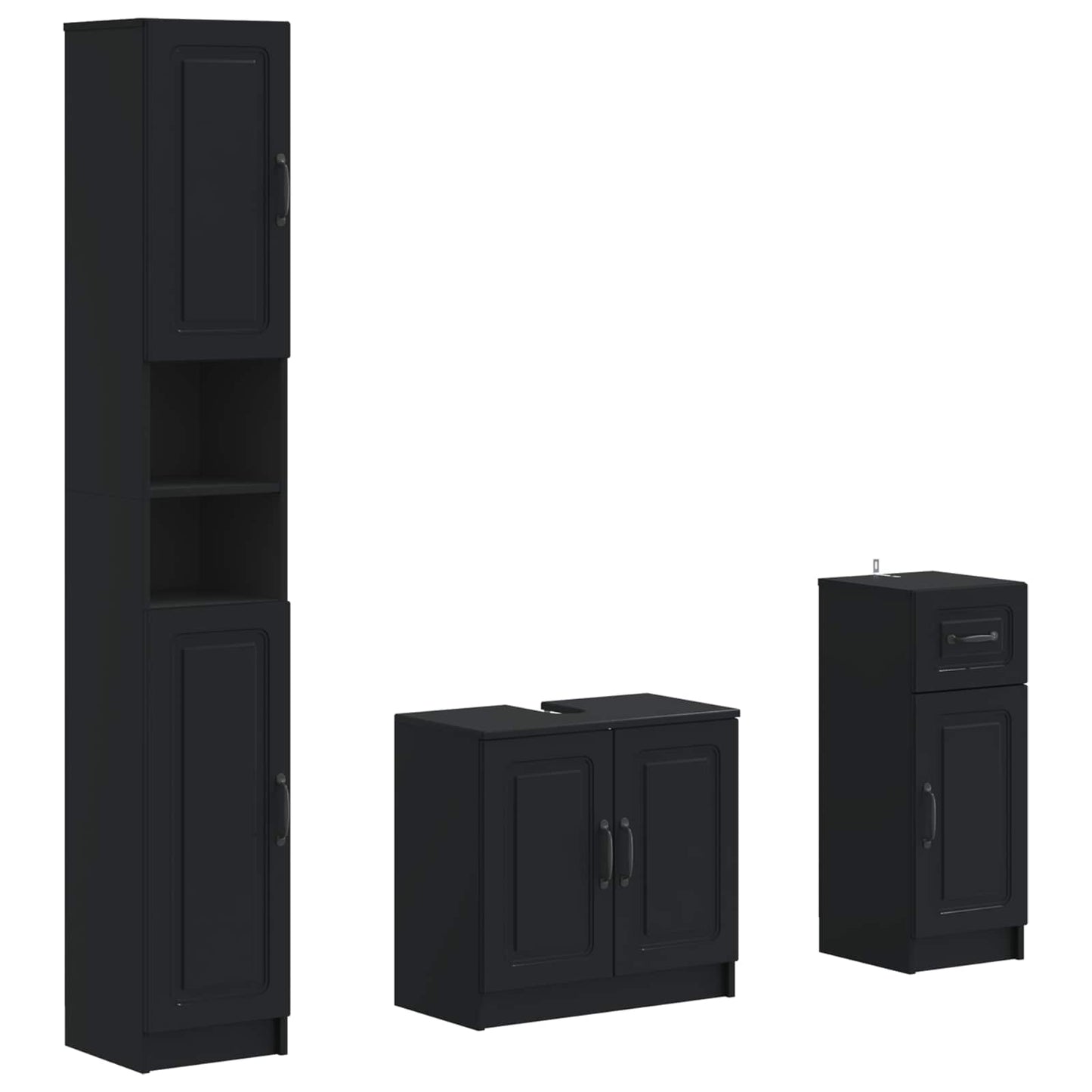 vidaXL 3 Piece Bathroom Cabinet Set UTRECHT Engineered Wood