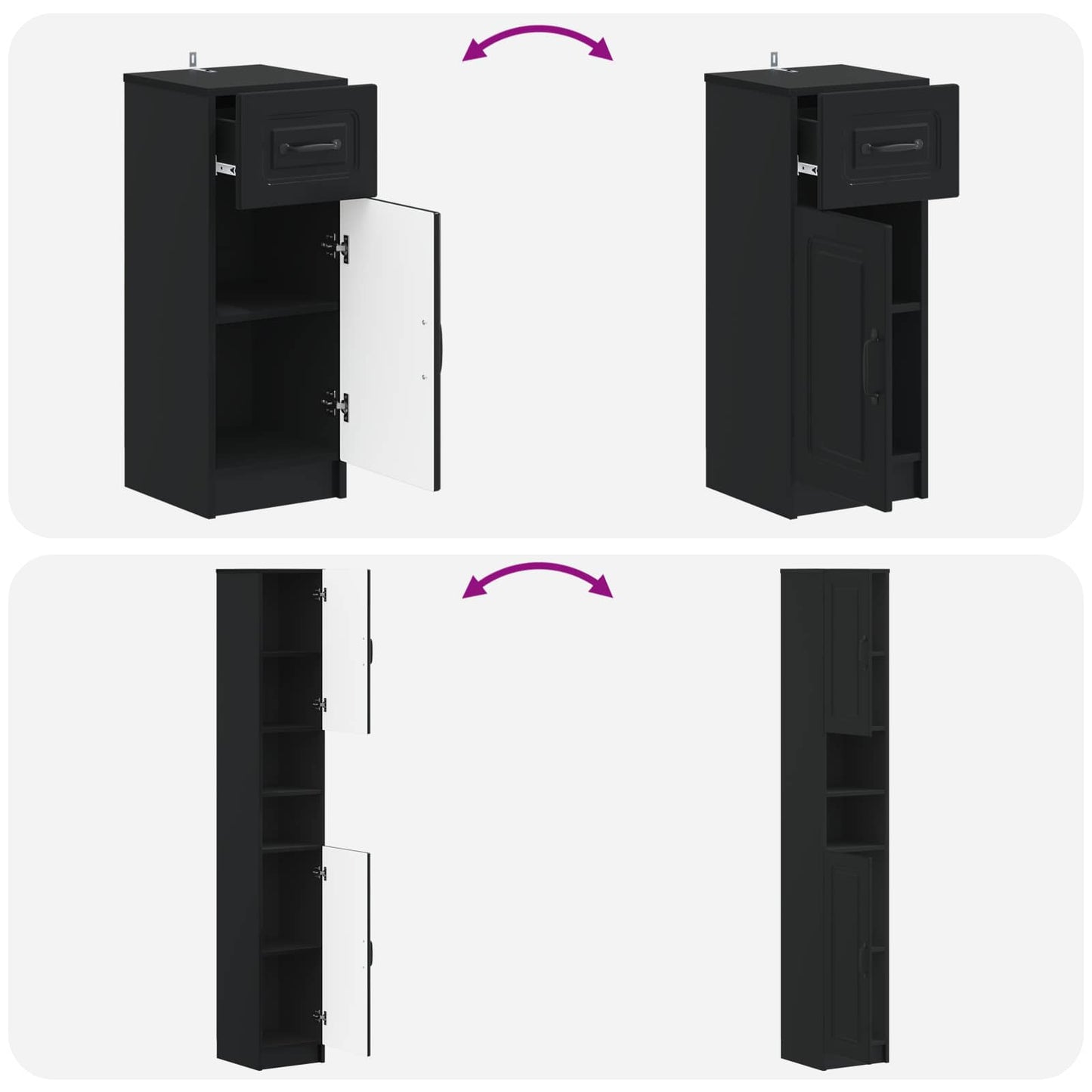 vidaXL 3 Piece Bathroom Cabinet Set UTRECHT Engineered Wood