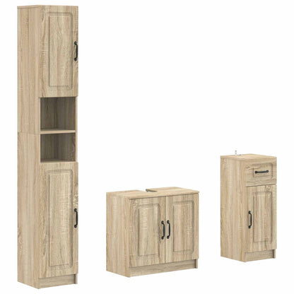vidaXL 3 Piece Bathroom Cabinet Set UTRECHT Engineered Wood