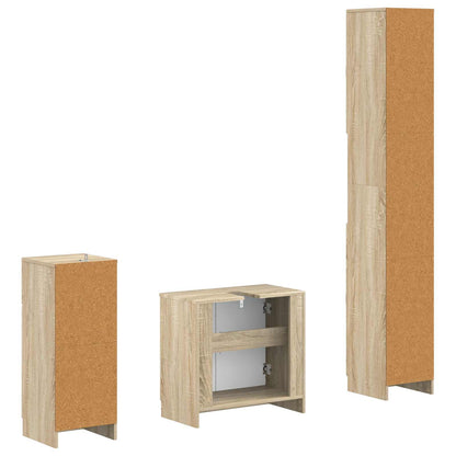 vidaXL 3 Piece Bathroom Cabinet Set UTRECHT Engineered Wood