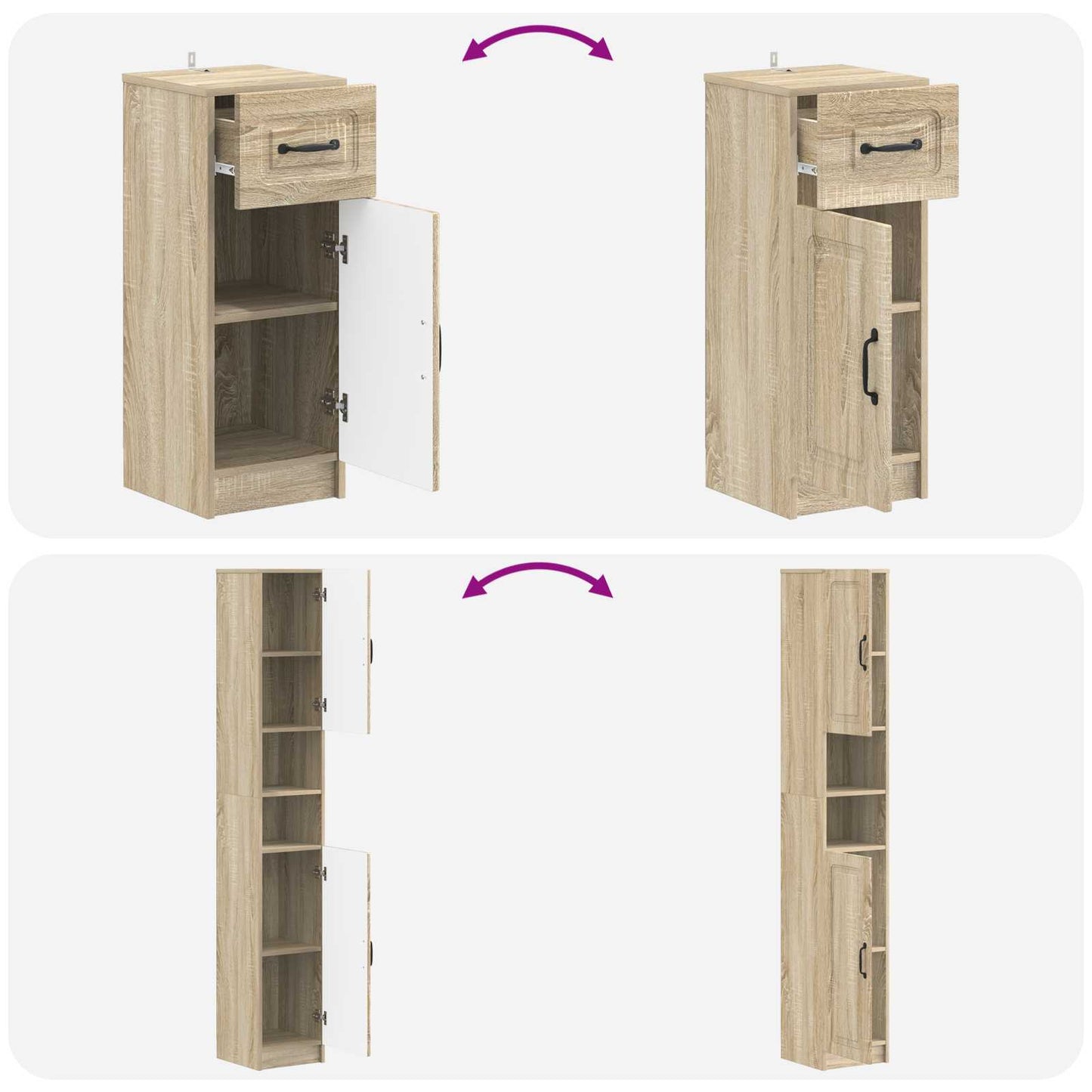 vidaXL 3 Piece Bathroom Cabinet Set UTRECHT Engineered Wood