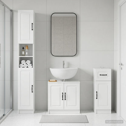 vidaXL 3 Piece Bathroom Cabinet Set UTRECHT Engineered Wood