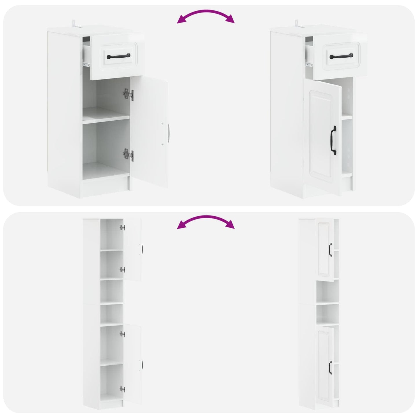 vidaXL 3 Piece Bathroom Cabinet Set UTRECHT Engineered Wood