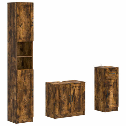 vidaXL 3 Piece Bathroom Cabinet Set UTRECHT Engineered Wood