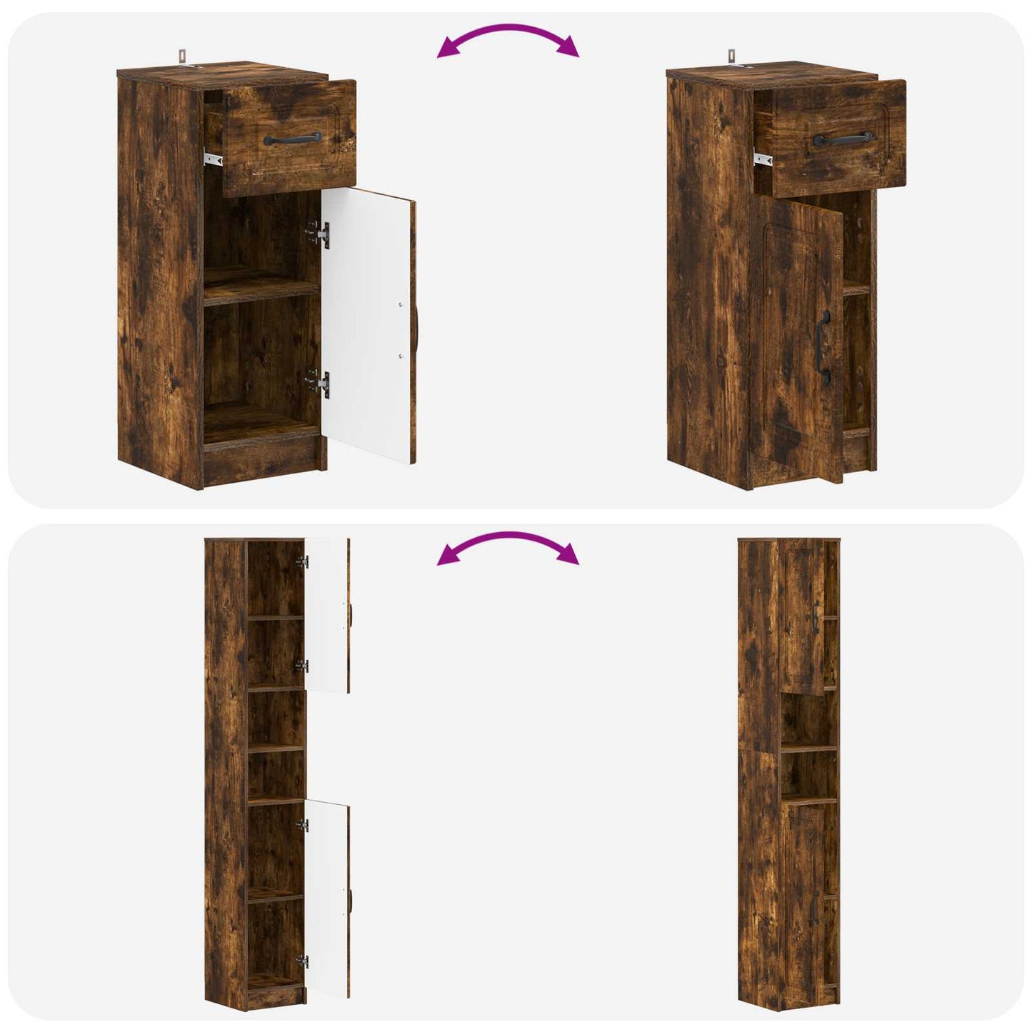vidaXL 3 Piece Bathroom Cabinet Set UTRECHT Engineered Wood