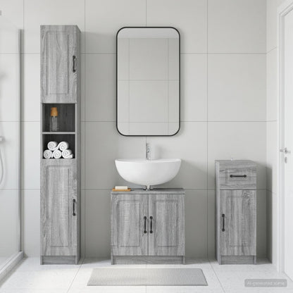 vidaXL 3 Piece Bathroom Cabinet Set UTRECHT Engineered Wood
