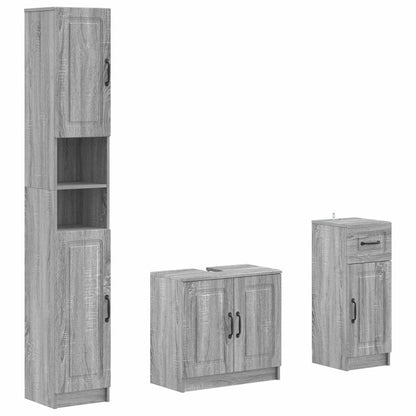 vidaXL 3 Piece Bathroom Cabinet Set UTRECHT Engineered Wood