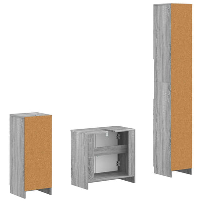 vidaXL 3 Piece Bathroom Cabinet Set UTRECHT Engineered Wood