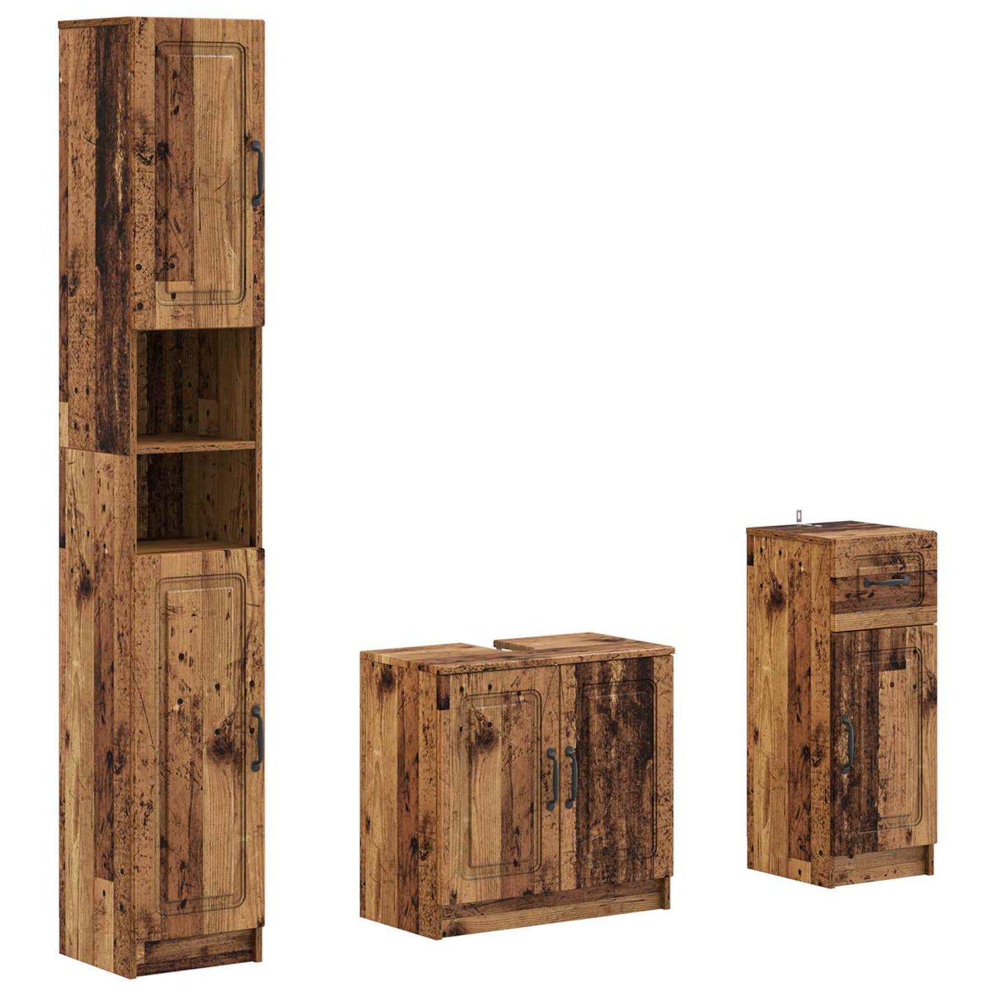 vidaXL 3 Piece Bathroom Cabinet Set UTRECHT Engineered Wood