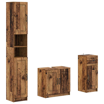 vidaXL 3 Piece Bathroom Cabinet Set UTRECHT Engineered Wood
