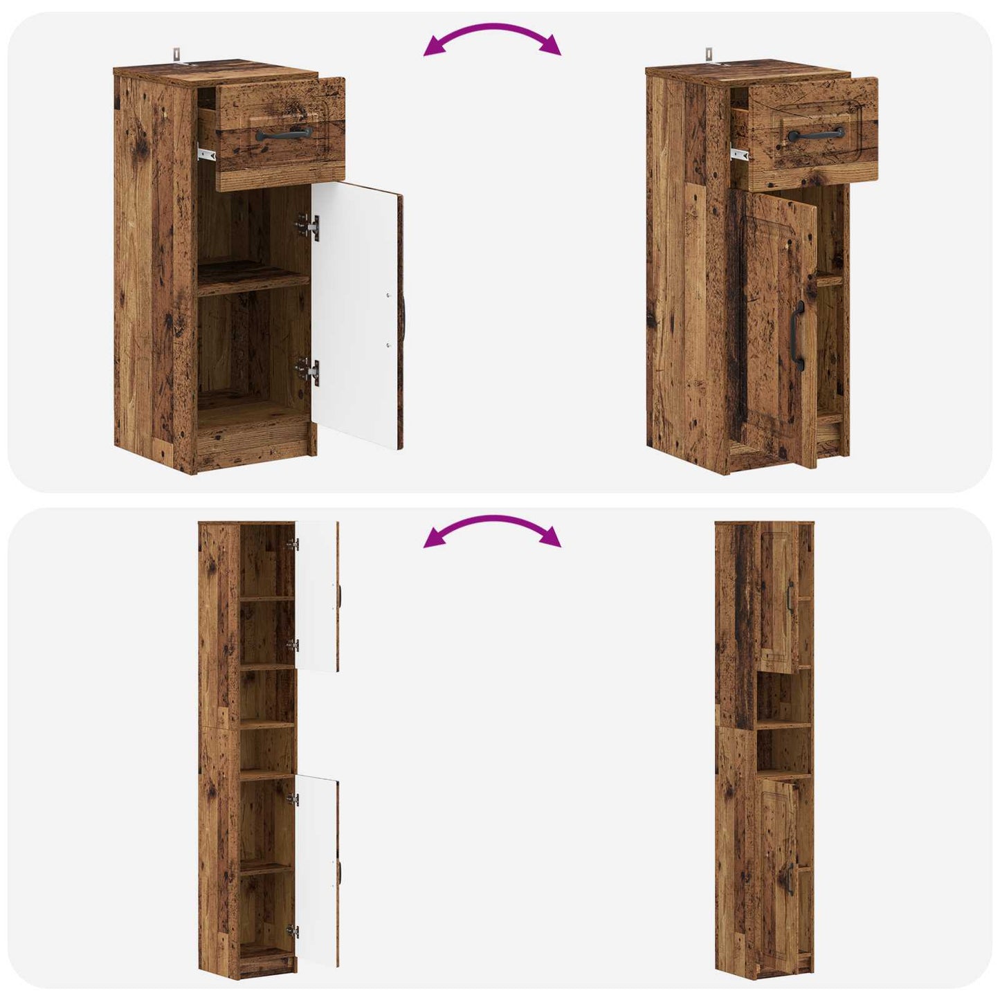 vidaXL 3 Piece Bathroom Cabinet Set UTRECHT Engineered Wood