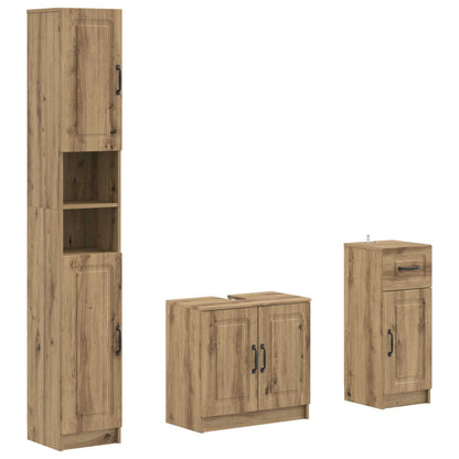 vidaXL 3 Piece Bathroom Cabinet Set UTRECHT Engineered Wood
