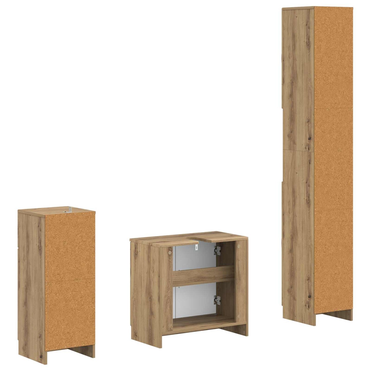 vidaXL 3 Piece Bathroom Cabinet Set UTRECHT Engineered Wood