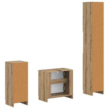 vidaXL 3 Piece Bathroom Cabinet Set UTRECHT Engineered Wood