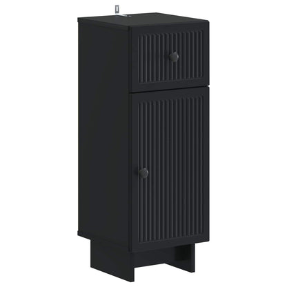 vidaXL 4 Piece Bathroom Cabinet Set EDE Black Engineered Wood