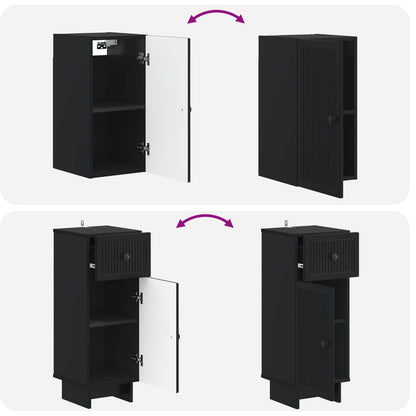 vidaXL 4 Piece Bathroom Cabinet Set EDE Black Engineered Wood