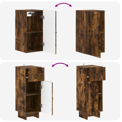 vidaXL 4 Piece Bathroom Cabinet Set EDE Smoked Oak Engineered Wood