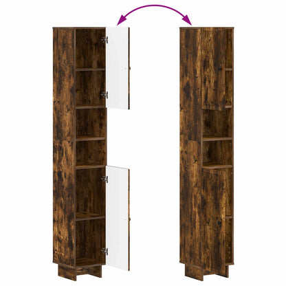 vidaXL 4 Piece Bathroom Cabinet Set EDE Smoked Oak Engineered Wood